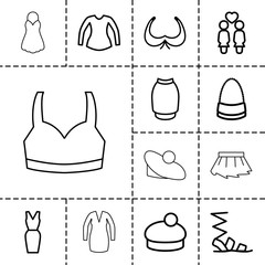 Poster - Lady icons. set of 13 editable outline lady icons