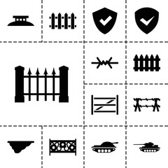 Canvas Print - Defense icons. set of 13 editable filled defense icons