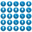 © anatolir - Office chair icons set blue. Simple illustration of 25 office chair vector icons for web