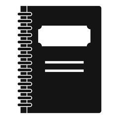 Poster - Closed spiral notebook icon, simple style