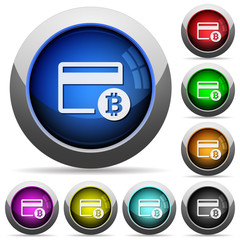 Canvas Print - Bitcoin credit card round glossy buttons