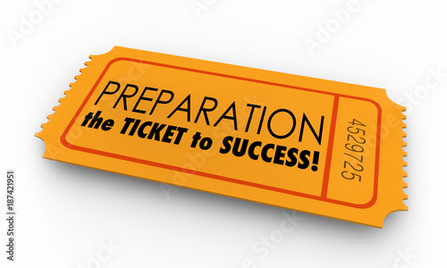 Fotomural Preparation Ticket to Success Prepared Ready 3d Illustration