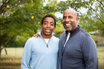 Father talking and spending time with his son.