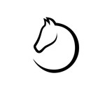 Fototapeta Konie - Simple Line Art Head Horse Illustration Symbol Modern Logo Vector