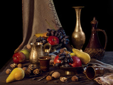 Still Life With Fruits In Vases.