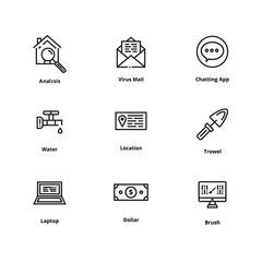Poster - High quality line icons. Thin line icons for user interface and web