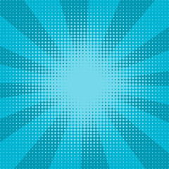 Wall Mural - Blue rays comic pop art retro background