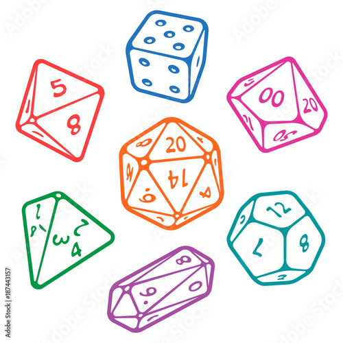 Vector Icon Set Of Dice For Fantasy Dnd And Rpg Tabletop Games Board Game Polyhedral Dices With Different Sides D4 D6 D8 D10 D12 D Isolated On White Background Stock Vektorgrafik Adobe Vector Icon Set Of Dice For Fantasy Dnd And Rpg Tabletop Games Board Game Polyhedral Dices With Different Sides D4 D6 D8 D10 D12 D Isolated On White Background Stock Vektorgrafik Adobe