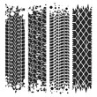 © Janna Mudrak - Tire tracks with grunge texture. Rubber, transportation or speed print. Vector illustration