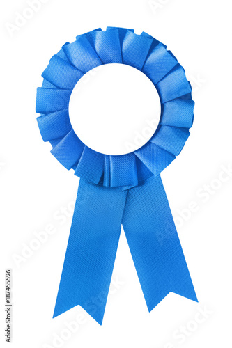 Cuadros en Lienzo Blue medal and ribbon - background