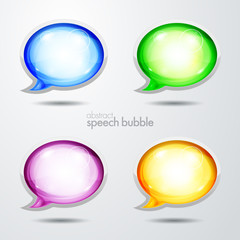 Poster - vektor illustration abstrakte sprechblase in verschiedenen farben mit cool glas effekt