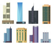 © bsvit - Set of icons skyscrapers.Buildings and modern city houses,flat illustration