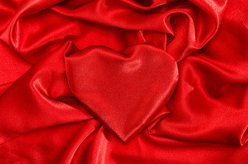 heart shaped red silk love valentines day