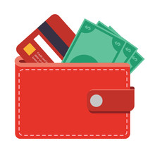 Wallet Icon - Money And Credit Card