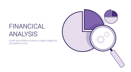 Poster - Financial Analysis Business Concept Data Statistics Template Web Banner With Copy Space Vector Illustration