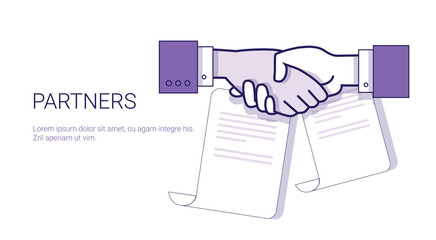 Aufkleber - partners handshake icon business concept partnership and agreement web banner with copy space vector