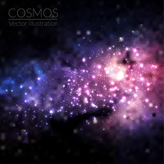 Wall Mural - space vector background with stars. universe illustration. colored cosmos backdrop with stars claste