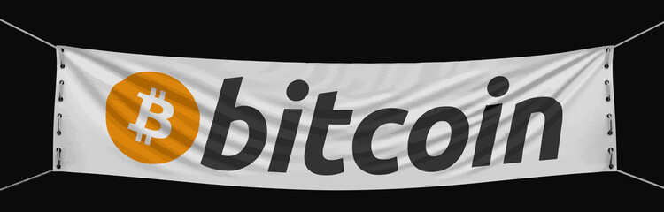 Poster - Bitcoin banner. Image with clipping path