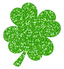 Poster - Sparkling Green Cloverleaf Four Leafs