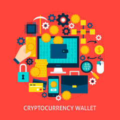 Poster - Cryptocurrency Wallet Flat Concept