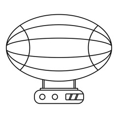 Wall Mural - Aerostat airship icon, outline style