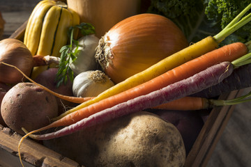 Canvas Print - Raw Organic Winter Farmers Market Box