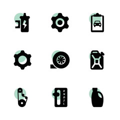 Canvas Print - Engine icons. vector collection filled engine icons set.