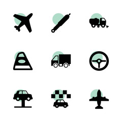 Canvas Print - Transportation icons. vector collection filled transportation icons set.