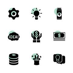 Canvas Print - Idea icons. vector collection filled idea icons set.