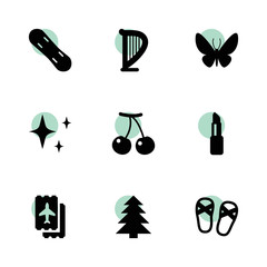 Canvas Print - Decorative icons. vector collection filled decorative icons set.