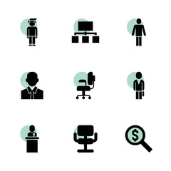 Canvas Print - Manager icons. vector collection filled manager icons set.