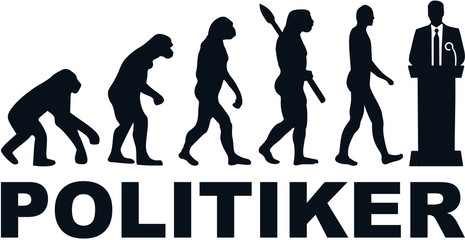 Sticker - Politician evolution lectern male german