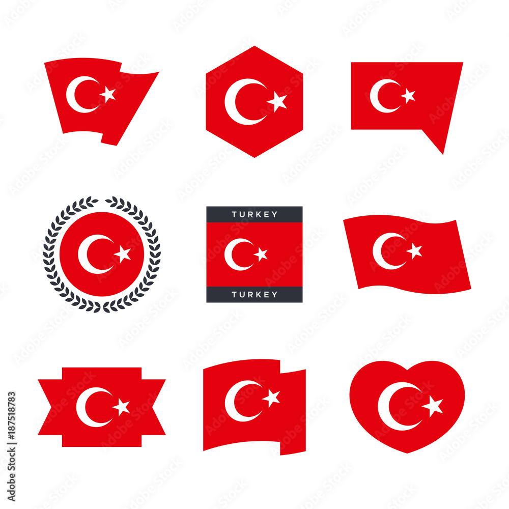 stock-vektorgrafik „turkey flag vector icons and logo design