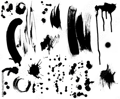 Fototapeta  Pinselstriche Farbkleckse maskiert