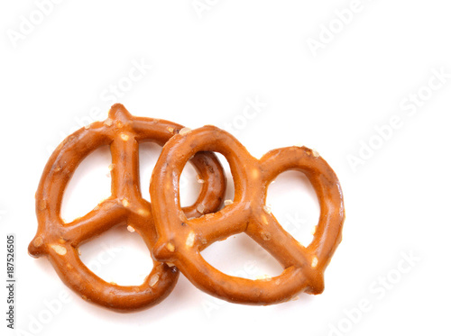 Fotografía Two Pretzels Isolated on a White Background