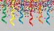 © FotoIdee - Colorful Streamers And Confetti - Carnival Vector Illustration - Transparent Background