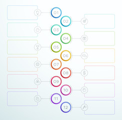 Poster - Infographic Number Circle Rings 1 to 12 Vector