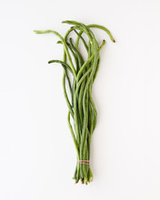 Chinese Long Bean On White Background
