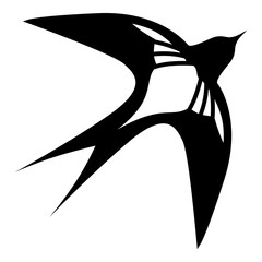 Wall Mural - Swallow icon, simple black style