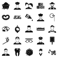 Poster - Occupational icons set, simple style