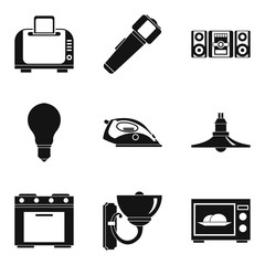 Poster - Electro device icons set, simple style