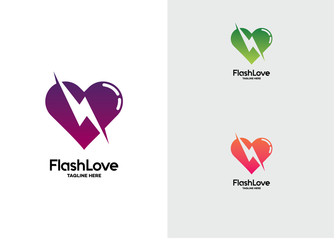 Poster - Flash Love Logo Template Design Vector, Emblem, Design Concept, Creative Symbol, Icon