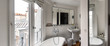 Stylish Bright White Paris Rooftop Bathroom With Bathtub