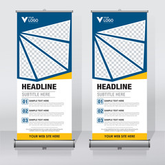Wall Mural - Roll up banner design template, abstract background, pull up design, modern x-banner, rectangle size.