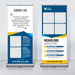 Wall Mural - roll up banner design template, abstract background, pull up design, modern x-banner, rectangle size