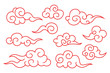 Collection of red chinese cloud symbols

