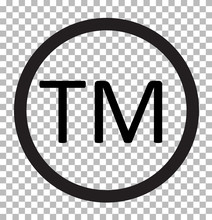 Trade Mark Isolated On Transparent. Trade Mark Icon Flat Design Style. Trade Mark Sign.