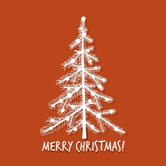 Wall Mural - Christmas tree, greeting card for your design