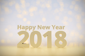 Poster - 2018 happy new year text ,3d rendering