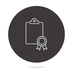 Poster - Certificate line vector icon.